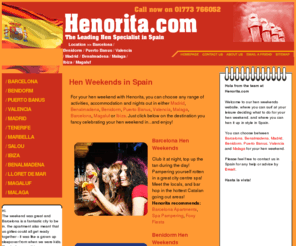 henorita.com: Hen Party Weekends in Spain: Barcelona, Benidorm, Madrid, Puerto Banus, Valencia and Benalmadena
Book your perfect hen weekends, hen party and hen nights in Spain with Henorita