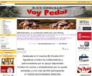 bttchulilla.com: Web de la peña ciclista btt Voy Pedal de Chulilla - Inicio
Web de la peña ciclista de Chulilla.