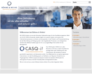 casq-it.com: Böhme & Weihs Home- CAQ Software für das Qualitätsmanagement
CAQ Software für das Qualitätsmanagement. Hochintegrative CAQ Lösungen für jede Branche. Mit CASQ-it CAQ von Böhme & Weihs.