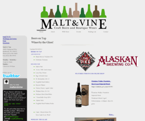 maltandvine.com: Malt & Vine - Buy Beer and Wine Online - Kegs To Go - Malt And Vine in Redmond, WA
Malt & Vine - A Beer and Wine specialty shop in Redmond, WA.  With over 900 beers, 300+ Hand Selected wines, Mead, Cider, and Sake, Malt and Vine can take care of you