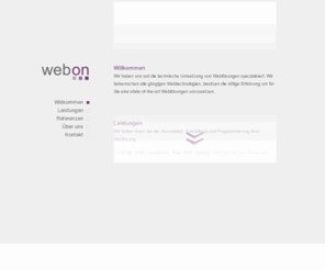 webon.ch: webon - web evolution
Wir entwickeln moderneste Weblösungen. Web it on.