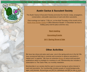 austincss.com: ACSS - the Austin Cactus and Succulent Society
home page of the Austin Cactus and Succulent Society