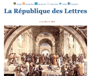 editeur.info: LA RÉPUBLIQUE DES LETTRES
Site officiel de la République des Lettres. Journal d'informations culturelles et politiques.