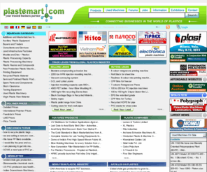 plastmart.com: Plastics Product Bags Used Machines Technology Jobs Recycled Polymers, India
Indian website for plastics products, second hand plastic machines, news, raw material, prices, consultants, placement.