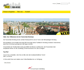 taxi-nuernberg.com: Taxizentrale Nürnberg - Taxizentrale Nürnberg eG
Die Taxizentrale Nürnberg eG ist der koordinierende Partner für und um Taxis in Nürnberg. Wir kümmern uns um Sie damit Sie zuverlässig und sicher in der Region Nürnberg unterwgs sind.