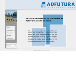 adfutura.com: Adfutura Investment GmbH
 ADFUTURA Investment GmbH, Immobilien, Gewerbe, Haus, Grundstücke 