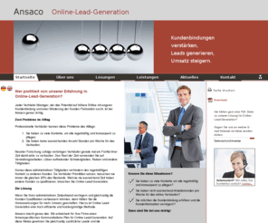 lead-generation-online.com: Profitierten Sie von unserer Erfahrung in Online-Lead-Generation
Wenn Sie Ihren administrativen Zeitaufwand verringern und gleichzeitig die Kunden-Qualifikation verbessern könnten, dann hätten Sie die Voraussetzungen für mehr Umsatz geschaffen. Hierzu ist Online-Lead-Generation eine hoch effiziente und kostengünstige Methode.