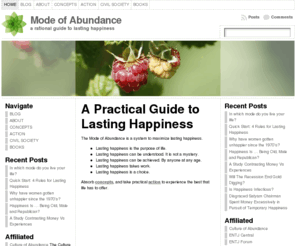 modeofabundance.com: Lasting Happiness: The Mode of Abundance
How to find Lasting Happiness: A Practical Guide on How to be Happy