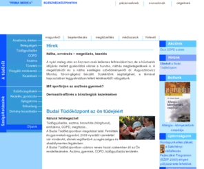 tudokozpont.hu: Budai Tüdőközpont
Budai Tüdőközpont, ahol fellélegezhet - Tüdőgyulladás, asztma, bronchitis (hörghurut), emfizéma, COPD, megfázás...
A Budai Tüdőközpontban megoldást talál. Felnőttek és gyermekek egyaránt. 2006 nyarától szeretettel vár mindenkit, akinek segíthetünk az egészséges és akadálymentes légzésben. 