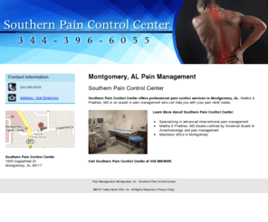 southernpaincontrol.com: Pain Management Montgomery, AL - Southern Pain Control Center
Southern Pain Control Center offers professional pain control services in Montgomery, AL. Call us today at 334-396-6055.