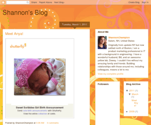 shannonchampion.com: Blogger: Blog not found
Blogger is a free blog publishing tool from Google for easily sharing your thoughts with the world. Blogger makes it simple to post text, photos and video onto your personal or team blog.