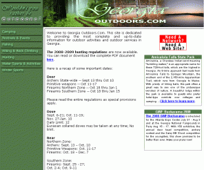 georgiaoutdoors.com: Welcome to Georgia Outdoors.Com
Georgia Outdoors.Com is an organization dedicated to all outdoor activities in Georgia.  Learn about outdoor activities; download interesting software; view listings of outdoor services.