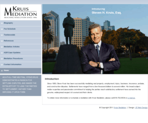 kruismediation.com: Steven H. Kruis, Esq.
Steven H. Kruis, Esq. of Kruis Mediation mediates real property, employment, injury, business, insurance, probate, and construction disputes in San Diego, CA.