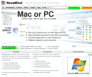 nova-mind.com: Mind Mapping Software - Productivity, Planning, Learning, Communication
Download your Free 30 day trial of NovaMind Mind Mapping Software today: Mind Maps for improved productivity, better organization, giving great presentations, easy problem solving, and better memorization of information.