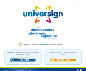 universign.org: Universign - Easy services for your timestamping and electronic signature needs.
Universign is an easy web services for your turnkey timestamping and electronic signature needs.