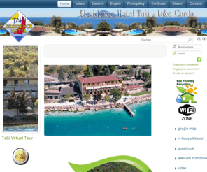 hoteltaki.com: Lago di Garda - Gardasee - Lake Garda | Residence Hotel Taki - Garda Lake - Italy
Dalla spiaggia, direttamente sul Lago di Garda fino al nostro oliveto privato si estende, con un'incantevole panorama , il nostro complesso per le vacanze di gestione famigliare.  Vom Strand, direkt am Gardasee, bis zu unserem privaten Olivenhain in reizvoller Panoramalage  breitet sich unsere. Our tourist-village is extended from the beach-directly at the Lake Garda up to our private olive grove in a suggestive panorama position.