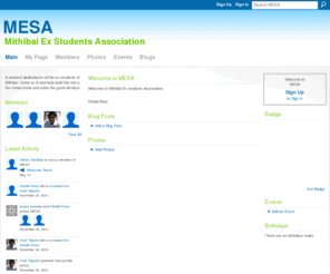 mithibaix.com: MESA - Mithibai Ex Students Association
A network dedicated to all the ex-students of Mithibai. Come on in and help build this into a the virtual home and relive the good old days