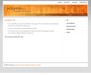 scriptito.de: scriptito : PR - Journalismus - Übersetzungen - Ghostwriting
scriptito : PR - Journalismus - Übersetzungen - Ghostwriting