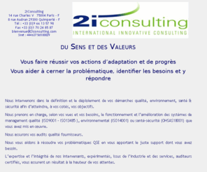 2iconsulting.fr: Présentation
Le métier de 2IConsulting