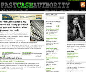 fastcashauthority.com: Fast Cash Authority | Get Cash Fast And Fast Cash Loans Without Getting Ripped Off
Fast Cash Authority is here to help you educate yourself about payday loans and getting fast cash! Learn how to get cash fast without getting ripped off!