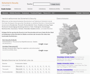 sicherheit-links.de: Sicherheit & Security Links und Infos
Sicherheit & Security Links und Infos   Brandschutz, Tierzucht, Fischereibetrieb, Tresor, Handelsvertretung, Puppe, Fischzucht, Kanalreinigung, Bestattung, Naeherei, Futter, Kindergarten, Bestattungen, Naehmaschine, Gummiware, Tierheim, Fotostudio, Handelsvertreter Branchenbuch  und Telefonbuch. Suche nach  Anbietern, Firmen und Branchen Sicherheit & Security