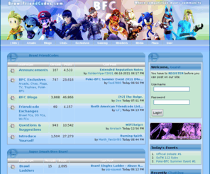 brawlfriendcodes.com: Brawl Friendcodes
Super Smash Bros Brawl Friend Codes, Tournaments, Videos, and more!