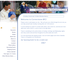 cornerstonebfc.org: Cornerstone Bible Fellowship Church
Cornerstone Bible Fellowship Church