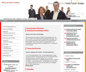 gda-portal.de: GDA-Portal  -  Startseite / Gemeinsame Deutsche Arbeitsschutzstrategie (GDA)
Homepage der Gemeinsamen Deutschen Arbeitsschutzstrategie (GDA)