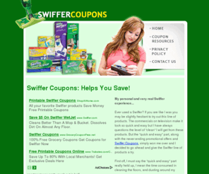 swiffercoupons.com: Swiffer Coupons, Printable and Online | My Swiffer Reviews
Swiffer Coupons - Thinking about getting a Swiffer? Come on in and read my reviews, get printable and online Swiffer coupons and more...