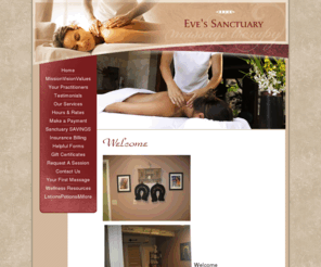 evesmassagesanctuary.com: Eve's Sanctuary
Eve's Sanctuary provides Massage Therapy services in and around Kent, WA.