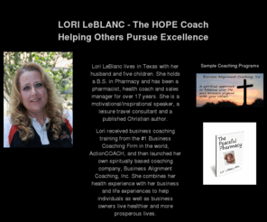 lorileblanc.com: Lori LeBlanc
The official site of Lori LeBlanc, business coach, health coach, life coach and motivational speaker.