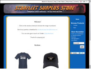 starfleetsurplusstore.com: Starfleet Surplus Store
A place to buy Starfleet-inspired military surplus.