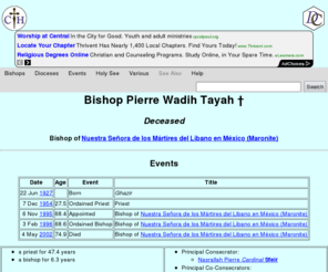 tayah.com: Bishop Pierre Wadih Tayah [Catholic-Hierarchy]
Bishop Pierre Wadih Tayah