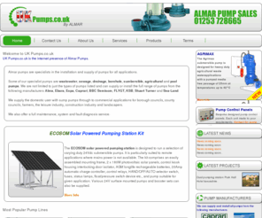 ukpumps.co.uk: UK Pumps by Almar | Sewage | Slurry | Drainage | Borehole | Submersible | Pool | Waste
UK Pumps is the internet presence of Almar Pumps. We are specialists in the installation and supply of sewage slurry drainage borehole submersible and pool pumps.