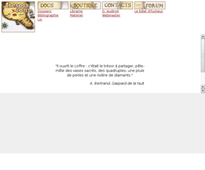 tresors.net: TRESORS.COM - Guide des trésors, detection, prospection, chasse, carte, richesses, fouilles
Voyage au travers de la France des trésors enfouis. Plus de 200 fiches détaillées offrant des pistes vers de nombreux trésors à découvrir.
