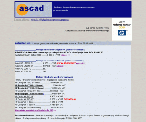 ascad.pl: AutoCAD LT2009 PL z roczn subskrypcj - 4780 z
Firma oferuje oprogramowanie typu CAD, sprzt wielkoformatowy, szkolenia CAD dla architektw, mechanikw, geodetw, itd. Wieloletni preferowany partner HP. Sklep internetowy.