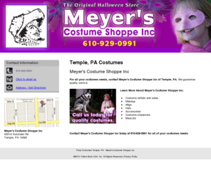 meyerscostumeshoppe.com: Party Costumes Temple, PA - Meyer's Costume Shoppe Inc
Meyer's Costume Shoppe Inc provides Costume rentals and sales to Temple, PA. Call 610-929-0991 for quality costumes.