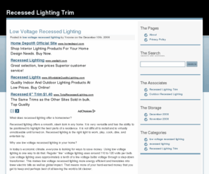 recessedlightingtrim.net: Recessed Lighting Trim
Recessedlightingtrim.net is the premium source of information on the Internet about recessed lighting solutions. It provides tips and guides on how to select and install recessed lighting trims.