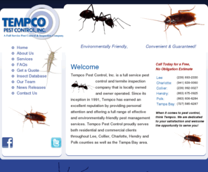 tempcopestcontrol.net: | Tempco Pest Control, Inc. | Fort Myers, Florida
Full Service Pest Control and Inspection Company