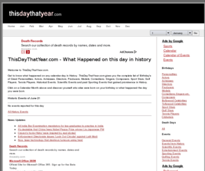 thisdaythatyear.com: ThisDayThatYear.com - What Happened on this day in history
ThisDayThatYear.com - ThisDayThatYear.com - What Happened on this day in history - What happened on this day in History? 