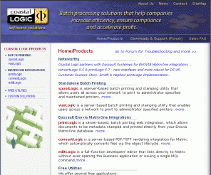 coastallogic.com: Coastal Logic - Batch Printing and PDF Rendering aps for Dassault Enovia and ECM.
ENOVIA MatrixOne integrations: PDF Rendering & Batch Printing. Stand-Alone PLM, PDM and ECM Batch Printing. All aps: Metadata Stamping - Watermarking.