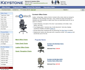 eurotechchair.com: Eurotech Office Chairs Including Mesh and ErgoHuman Leather Chair at Keystone Office
Keystone carries the full line of Eurotech office chairs including the ErgoHuman and popular leather chair 4x4 49802A.