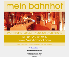 mein-bahnhof.com: Mein Bahnhof – Event, Party, Konzert, Hochzeit, Ausstellung in Rüdesheim am Rhein
Mein Bahnhof – Event, Party, Konzert, Hochzeit, Ausstellung in Rüdesheim am Rhein