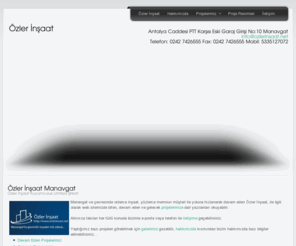 ozlerinsaat.net: Özler İnşaat Kuyumculuk Manavgat Antalya
Manavgat inşaat şirketi olan Özler İnşaat resmi web sitesi
