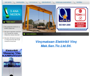 vmsgrup.com: VinçMakSan A.Ş - Vinç, monoray vinç, portal vinç, çelik bina
maksan, vinç, gezer köprülü vinç, kreyn, kaldırma makineleri, kaldırma makinaları, vinç üreticisi, üretim sanayi, çelik halatlı elektropalanga,
 tek kirişli gezer köprülü vinç