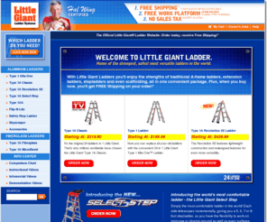 laddre.com: Little Giant Ladder
Official Little Giant Ladder website. Buy direct from Little Giant and save. Get free shipping on all Little Giant Ladders and accessories!