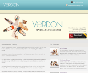 verdontrading.co.uk: Verdon Trading - Leading Footwear Range Building, Design, and Sourcing Company
Verdon Trading are a Footwear Range Building, Design, and Sourcing Company, serving major footwear & fashion retailers, e-tailers and independants in the United Kingdom, EIRE and Europe