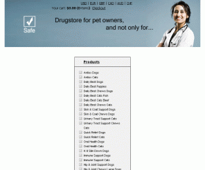 petscaremeds.com: Pet Medications at PetsCareMeds.com :: pet medications, discount pet meds, pet drugs online, meds for dogs, meds for cats

Discount Pet Meds and Pet Supplies such as Frontline Plus, Advantage, Heartgard Plus, Sentinel, Interceptor, Frontline Topspot, Rimadyl, K9 Advantix and many other pet medications and pet supplies for your Pet.
