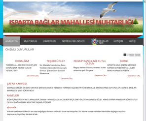 baglarmahallesi.com: ISPARTA BAĞLAR MAHALLESİ MUHTARLIĞI
Isparta Bağlar mahallesi Muhtarlığı web sitesi