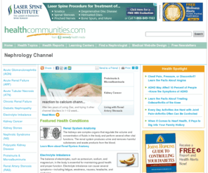 renalcancer.com: Kidney Problems, Treatments - Your Nephrology Community  - Nephrology Channel
Information and connecting with others about kidney issues, such as kidney failure and dialysis. Find a nephrologist, watch videos, and more.